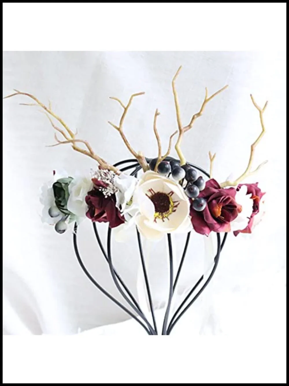Deer Flower Crown Floral Headpiece Hair Halo Adjustable Women's